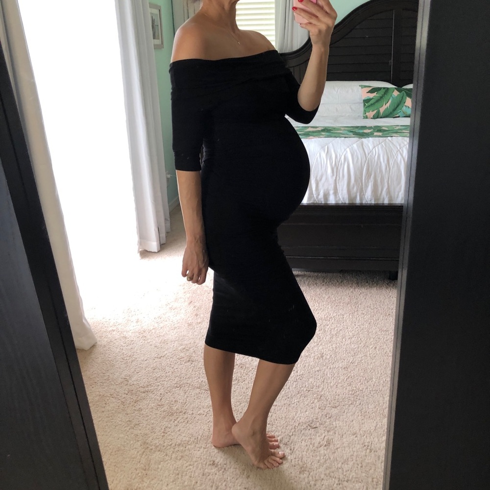 Off the shoulder maternity dress